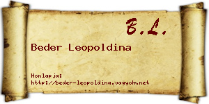 Beder Leopoldina névjegykártya